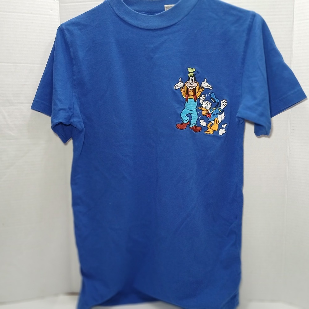 Vintage 90s Disney Mickey Inc T Shirt Embroidered Sz S Made In USA Goofy